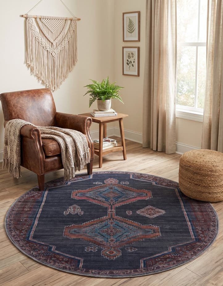 5' 3 x 5' 3 Washable Sisu Round Rug