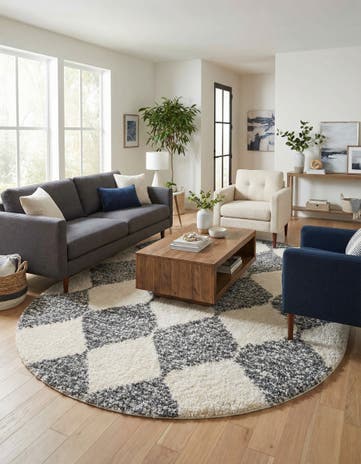 White Serenity Shag Oval Rug