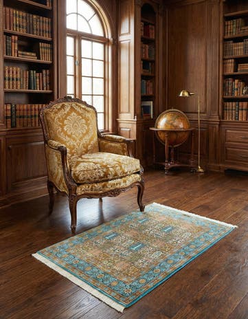 2' 7 x 3' 8 Ghom Silk Rug