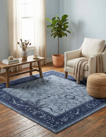 Blue Miranda Square Rug