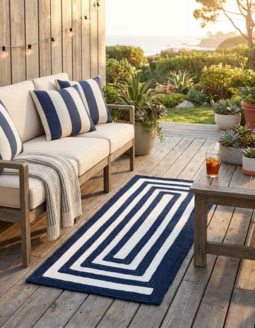 2' x 4' 1 Easy-Clean Eco Verse Washable Indoor / Outdoor Runner Rug
