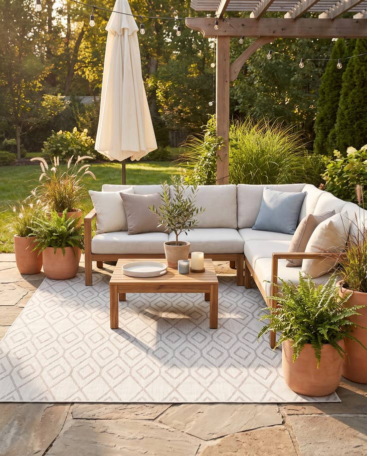Detail image of 7' 10 x 7' 10 Easy-Clean Jill Zarin Indoor / Outdoor Square Rug