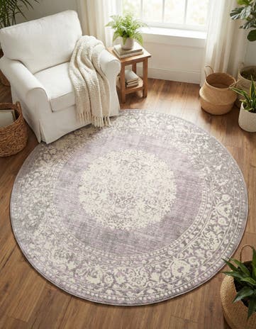 6' x 6' Modern Classical Round Rug