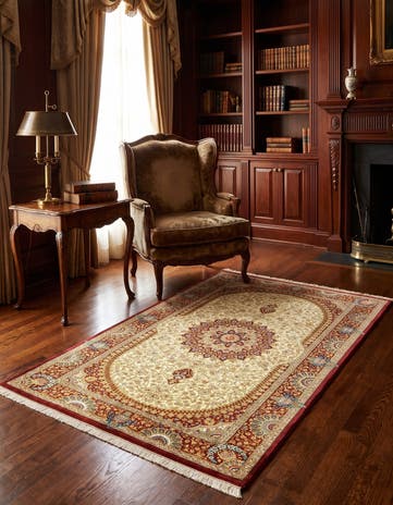 2' 7 x 4' Ghom Silk Rug