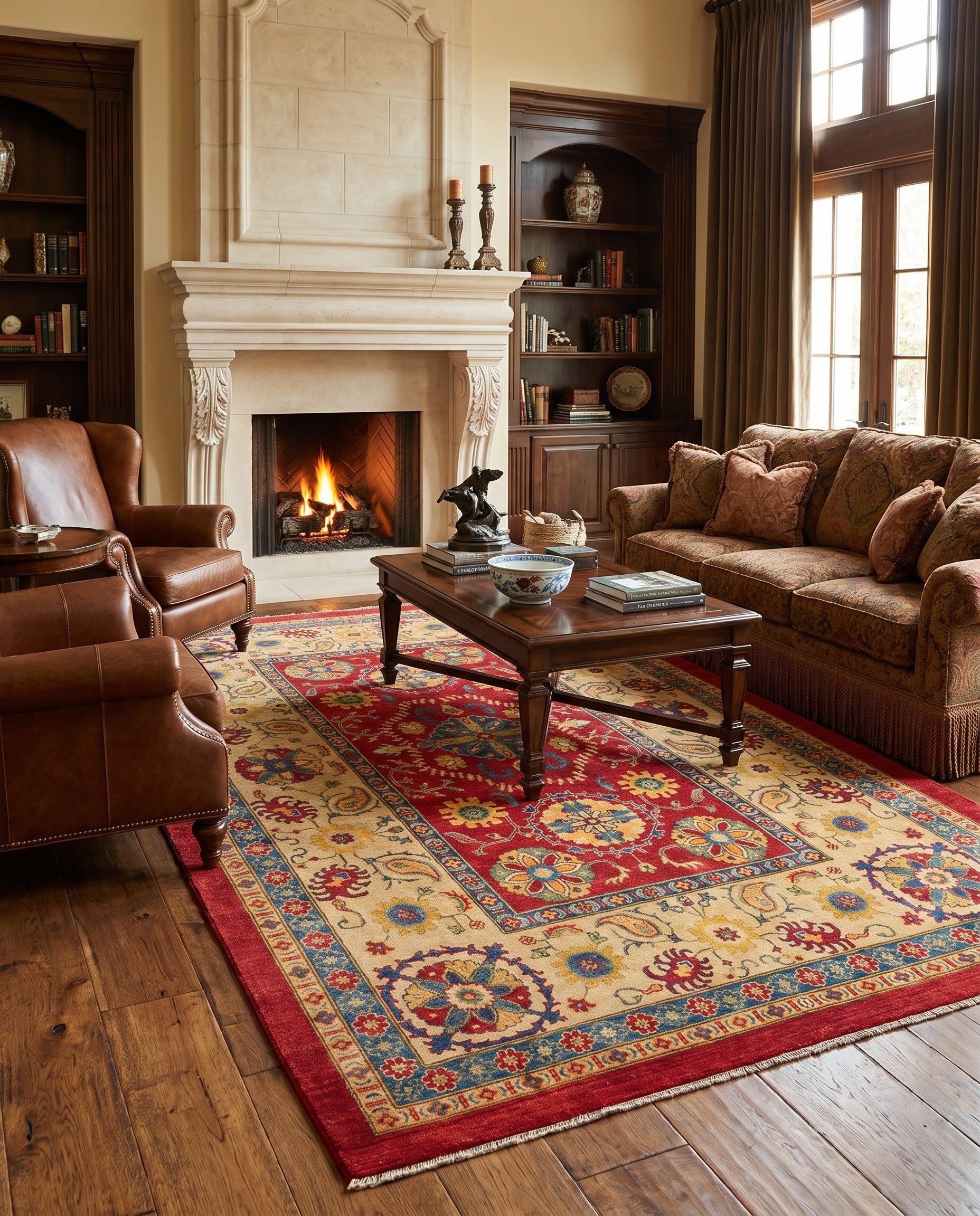 6' 7 x 9' 9 Hand Knotted Kazak Rug