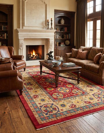 6' 7 x 9' 9 Hand Knotted Kazak Rug