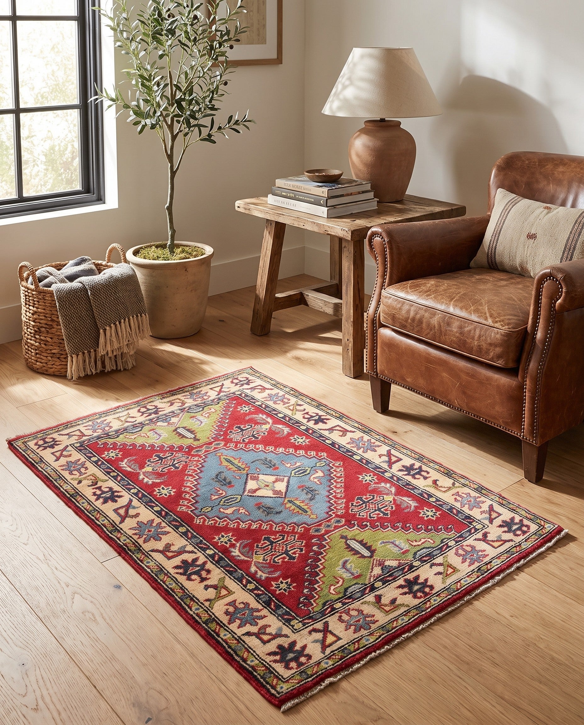 2' 7 x 3' 11 Hand Knotted Kazak Rug