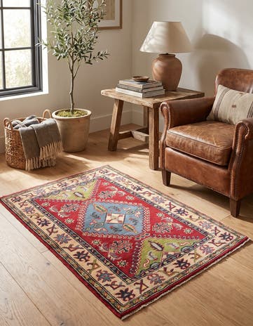 2' 7 x 3' 11 Hand Knotted Kazak Rug
