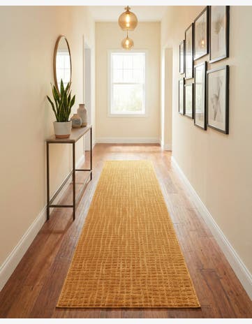 Goldenrod Glow Textura Designer Runner Rug