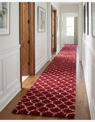 3' 3 x 16' 5 Trellis Shag Runner Rug