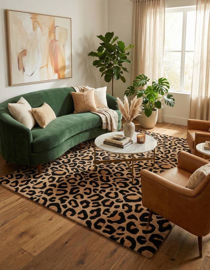 Detail image of 5' 1 x 8' Hand Tufted Safari Wool Rug