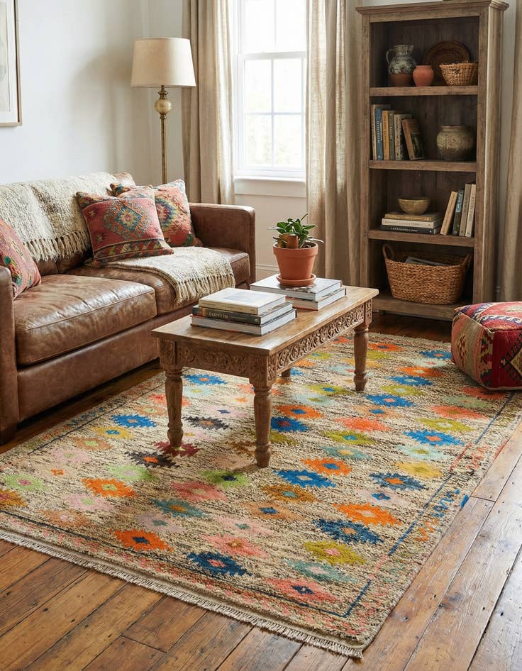 Detail image of 4' 6 x 6' 4 Hand Knotted Balouch Wool Rug