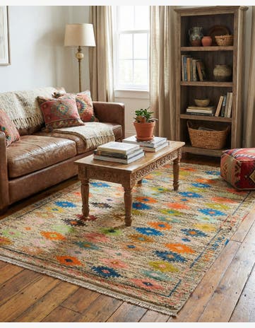 4' 6 x 6' 4 Hand Knotted Balouch Wool Rug