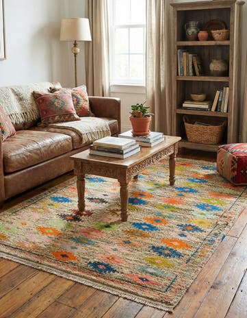 4' 6 x 6' 4 Hand Knotted Balouch Wool Rug