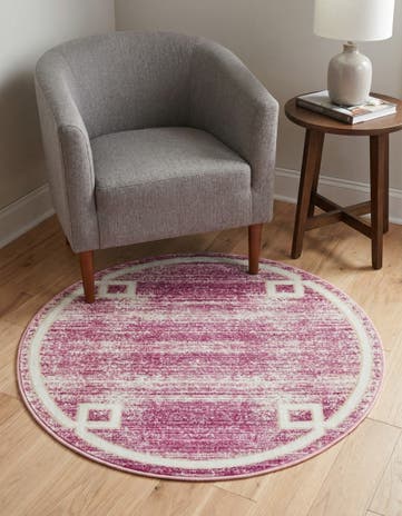Jill Zarin Pink Uptown Lenox Hill Round Rug