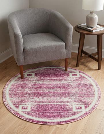 Jill Zarin Pink Uptown Lenox Hill Round Rug