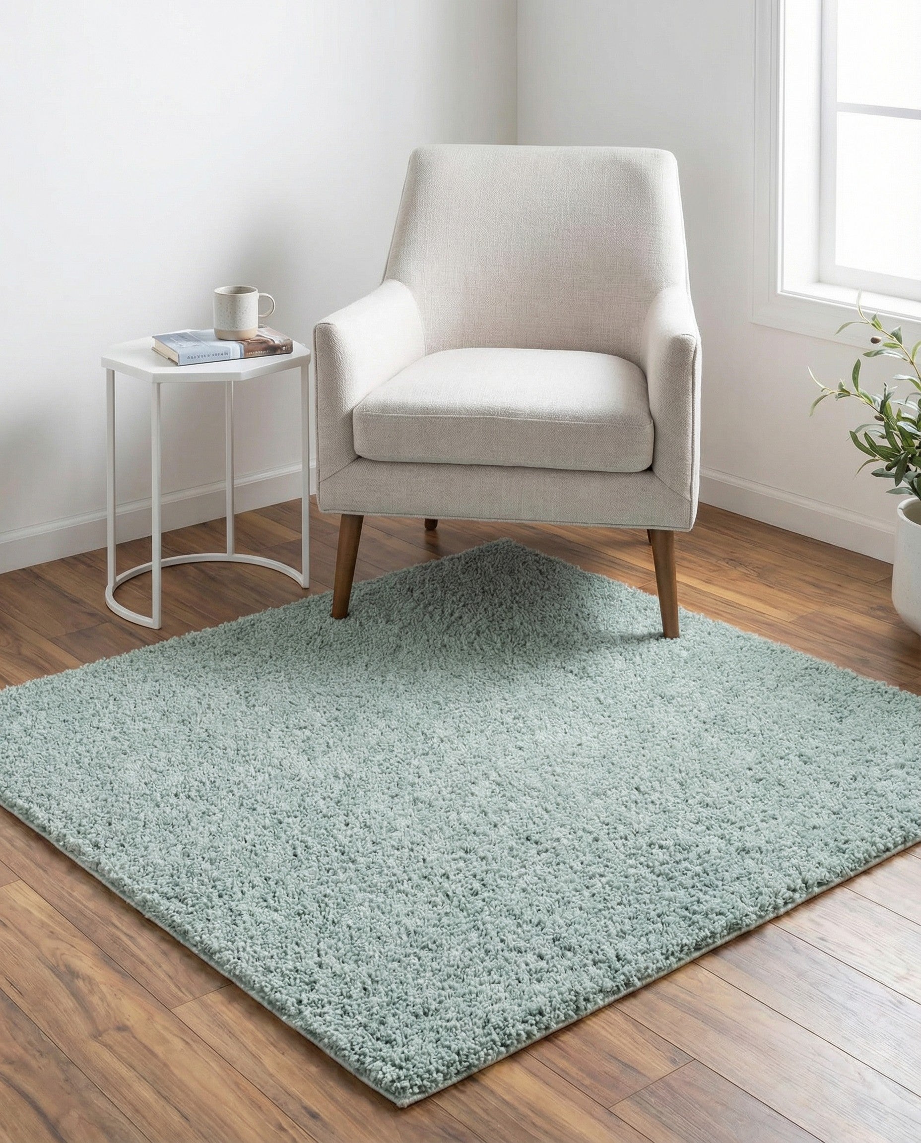 Primary image 4' x 4' Soft Solid Shag Square Rug