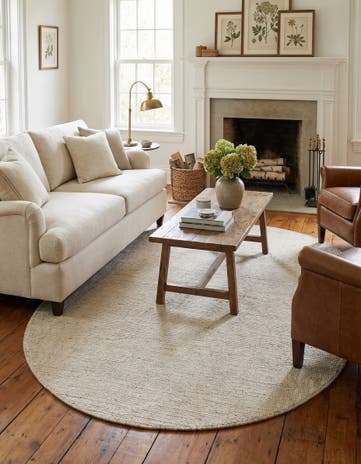 4' 1 x 6' 1 Hand Woven Jill Zarin English Manor Wool Oval Rug