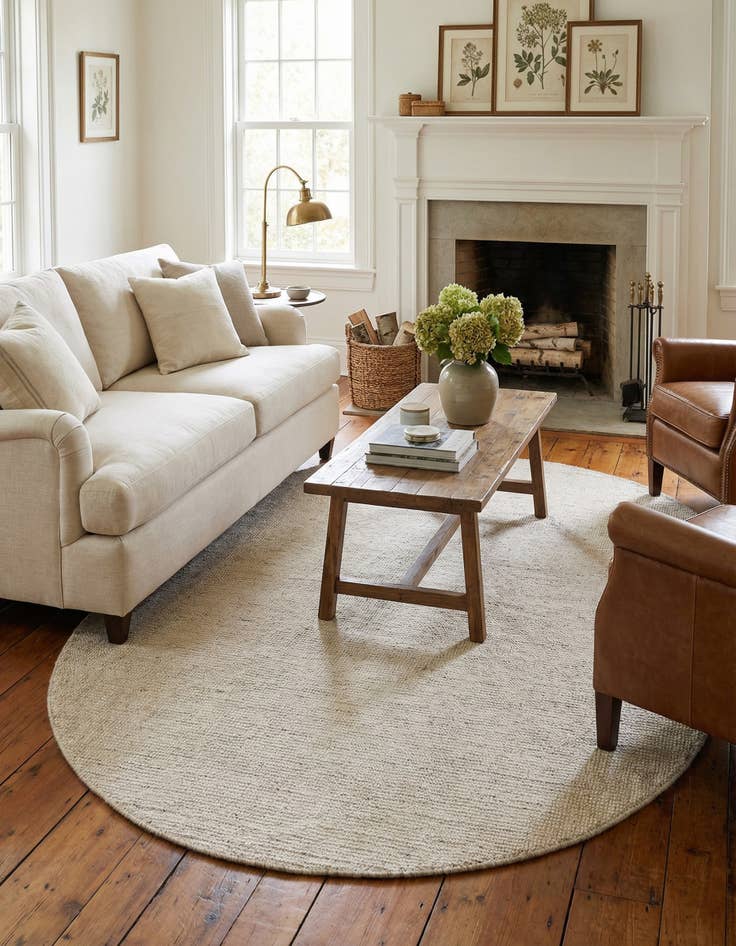 Detail image of 4' 1 x 6' 1  Hand Woven Jill Zarin English Manor Wool Oval Rug