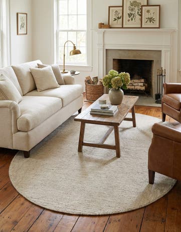 4' 1 x 6' 1 Hand Woven Jill Zarin English Manor Wool Oval Rug