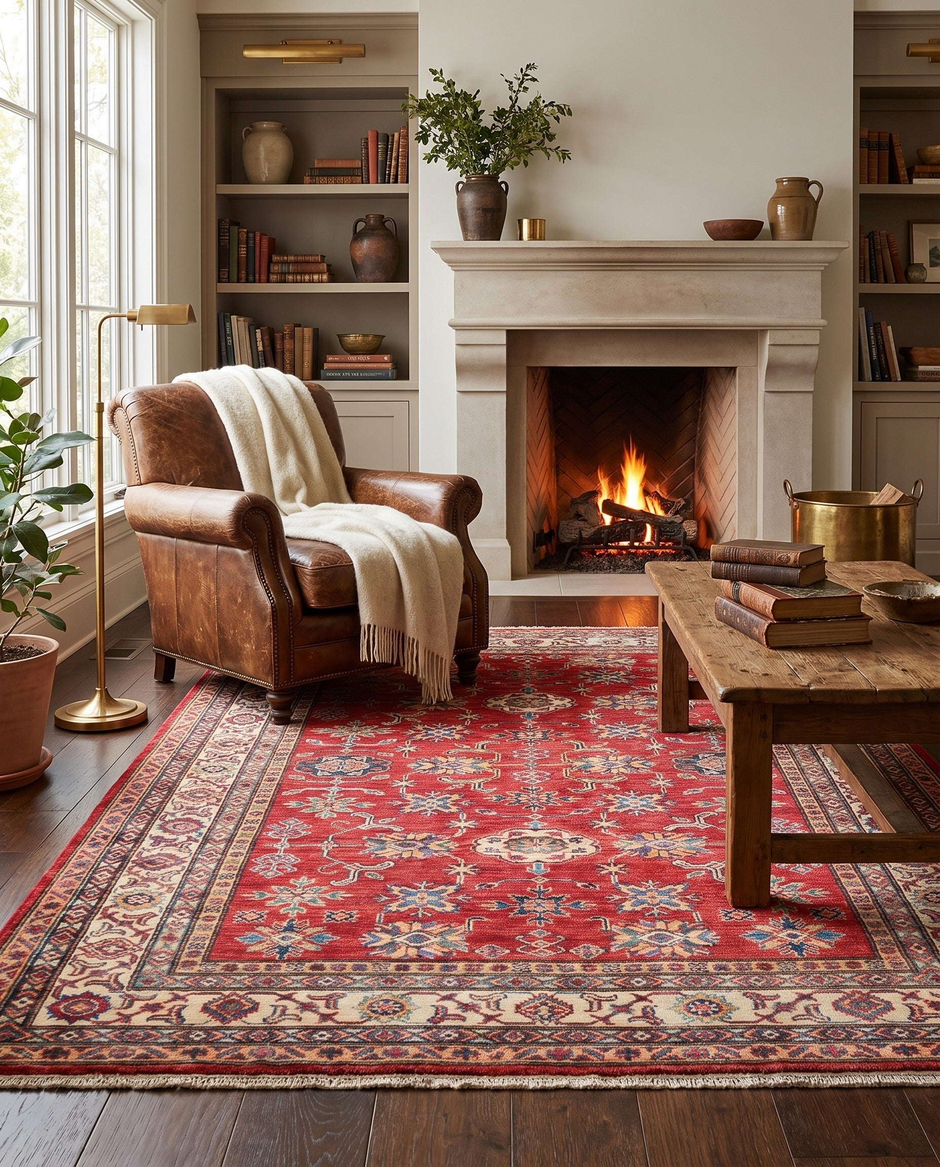 4' 11 x 6' 8 Hand Knotted Kazak Rug