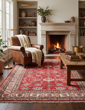 4' 11 x 6' 8 Hand Knotted Kazak Rug