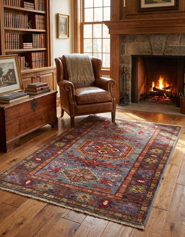 3' 6 x 5' 3 Hand Knotted Kazak Rug