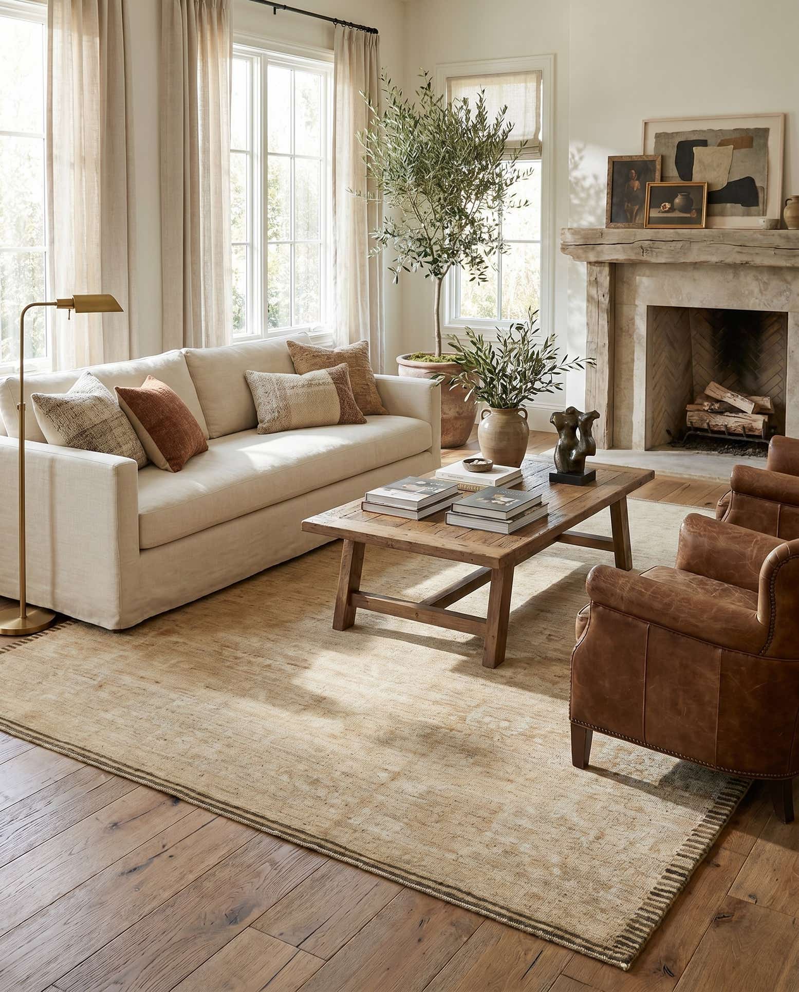 8' 4 x 10' Hand Knotted Oushak Wool Rug