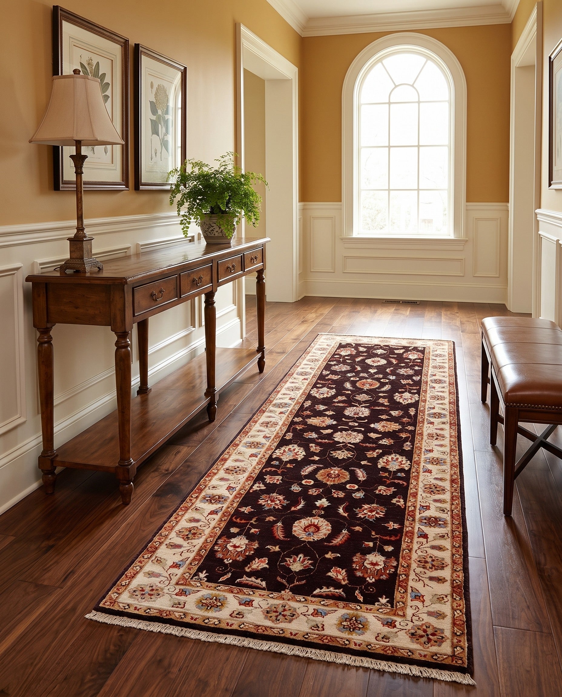 2' 10 x 8' 4 Hand Knotted Pershawar Ziegler Runner Rug