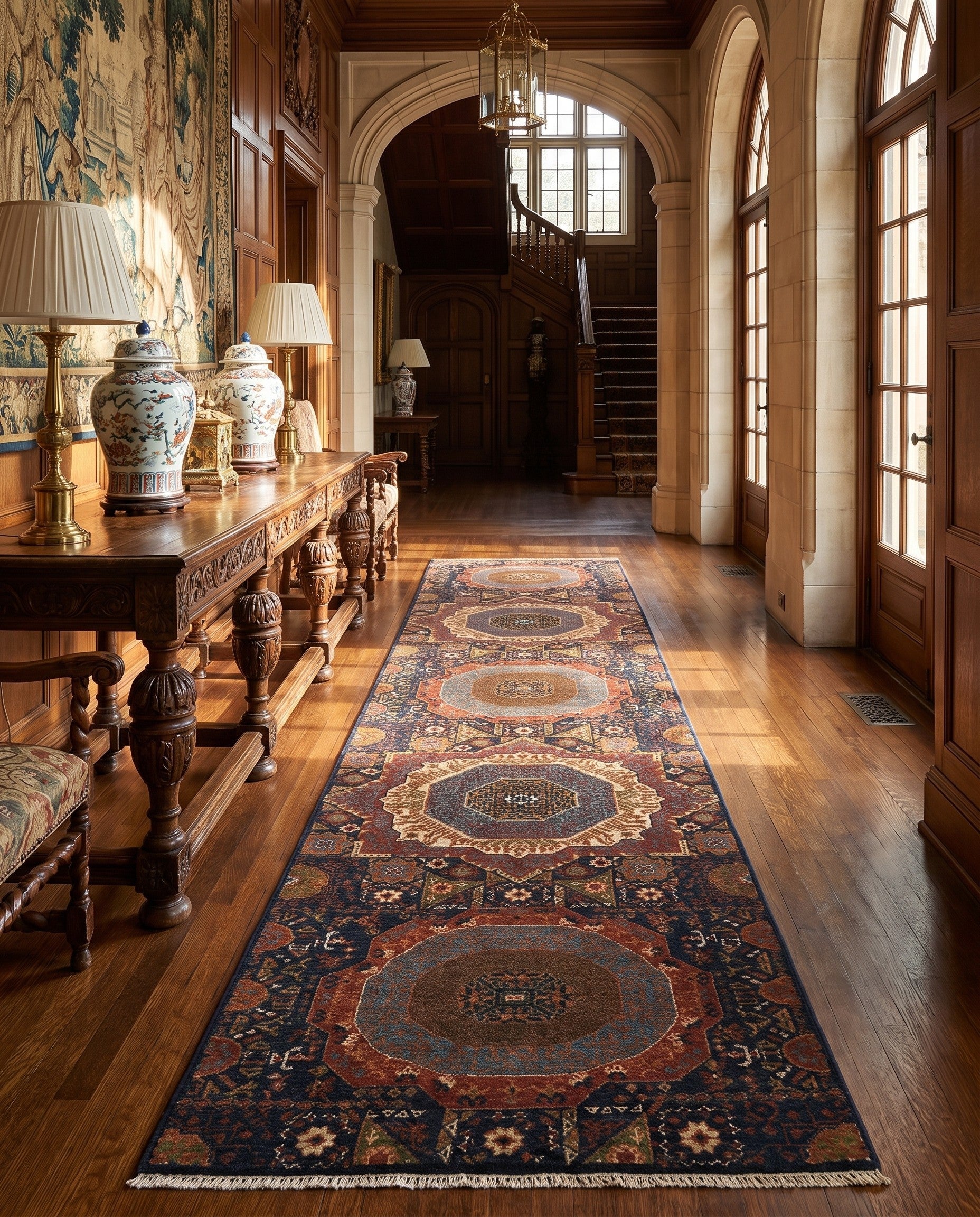 2' 9 x 12' 6 Hand Knotted Mamluk Ziegler Runner Rug