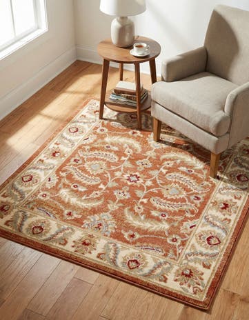 Brick Red Aditi Square Rug