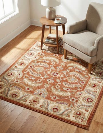 Brick Red Aditi Square Rug