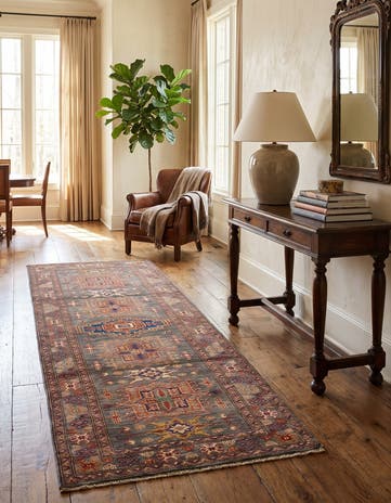 2' 9 x 8' 4 Hand Knotted Kazak Runner Rug