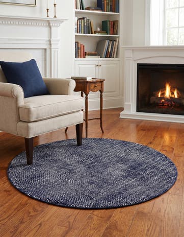 4' 1 x 4' 1 Hand Woven Jill Zarin English Manor Farmhouse Wool Round Rug