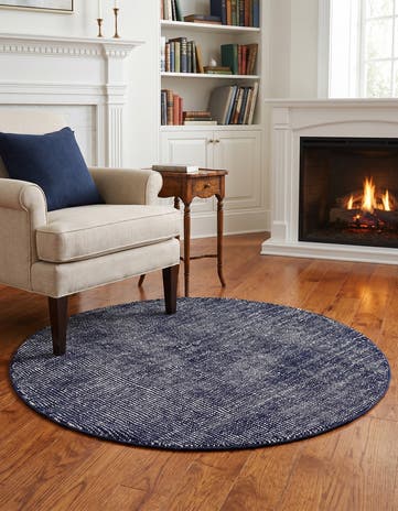4' 1 x 4' 1 Hand Woven Jill Zarin English Manor Farmhouse Wool Round Rug