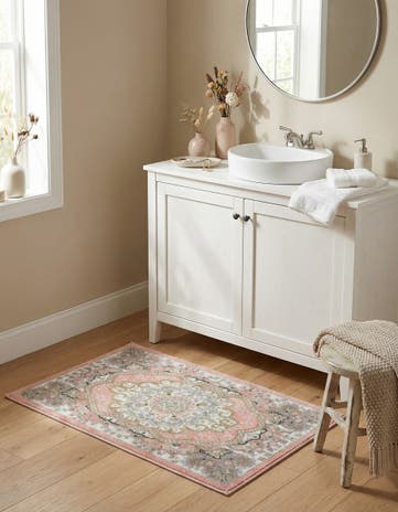 Rose Pink Kamala Washable Rug