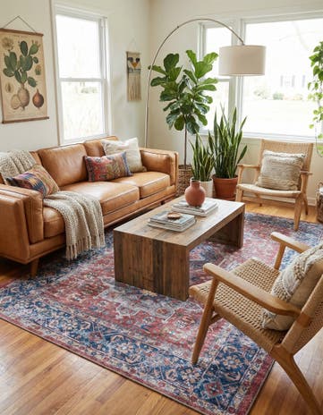 Rust Red Washable Yara Rug