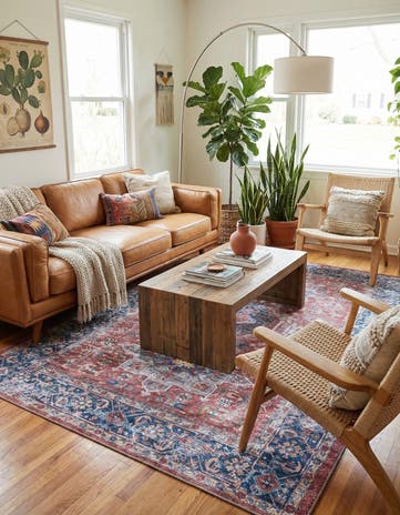Rust Red Washable Yara Rug