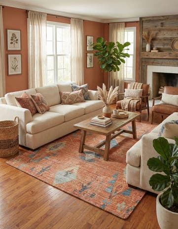 6' 1 x 9' Hand Woven Chenille Jute Rug