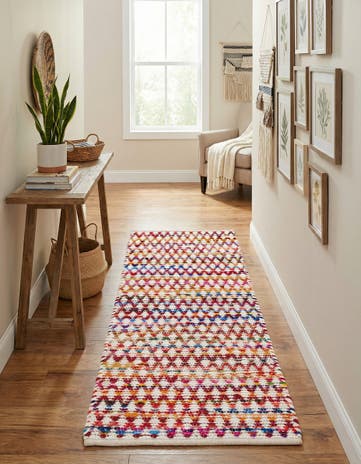 2' 7 x 6' 1 Hand Woven Braided Chindi Runner Rug