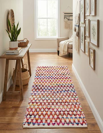 2' 7 x 6' 1 Hand Woven Braided Chindi Runner Rug