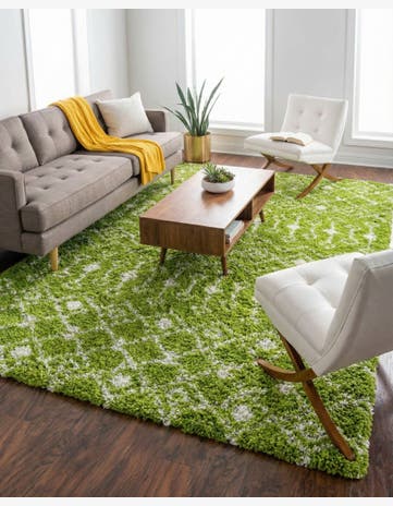 9' x 12' Moroccan Trellis Shag Rug