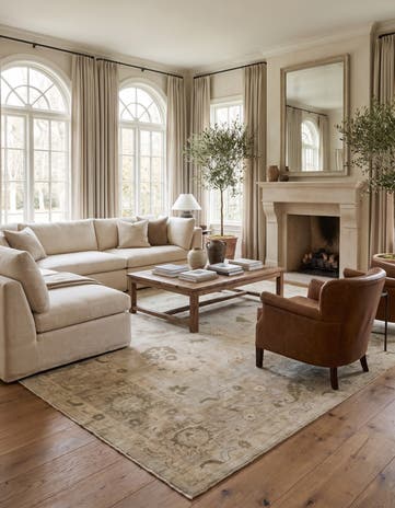 9' 10 x 13' 8 Hand Knotted Oushak Wool Rug