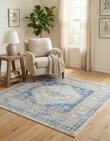 Sky blue Whitney Square Rug