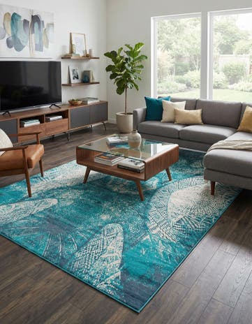 Turquoise Monte Carlo Rug
