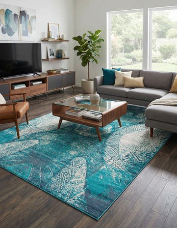 Turquoise Monte Carlo Rug