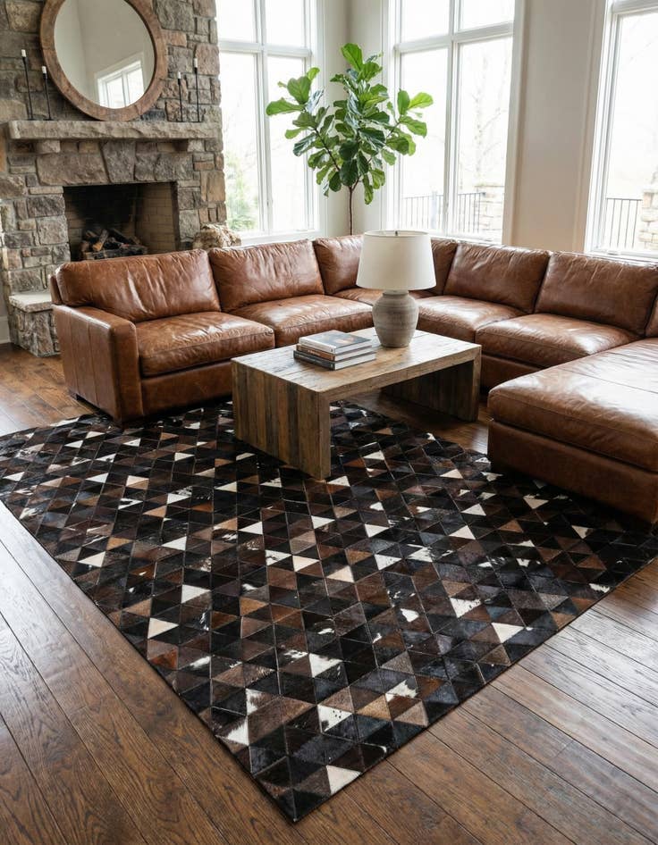 Detail image of 5' x 7' 11 Cowhide Stocks Rug