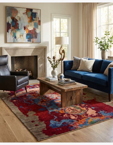 5' x 6' 5 Hand Knotted Modern Ziegler Rug