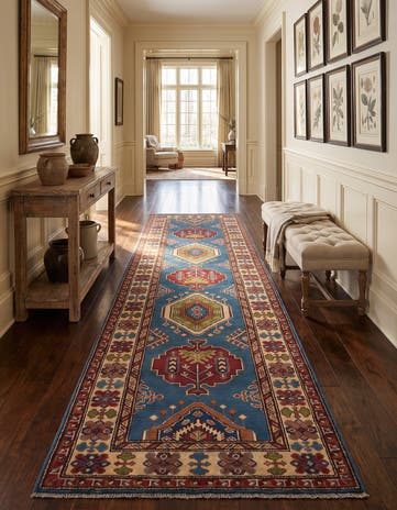 2' 10 x 9' 11 Hand Knotted Kazak Runner Rug
