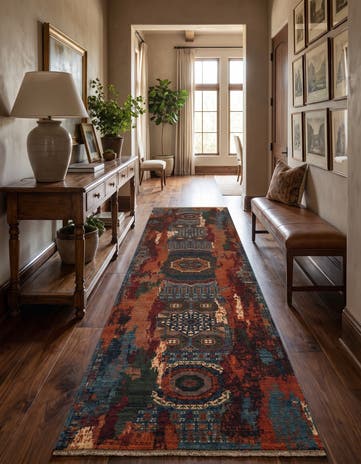 2' 11 x 10' 7 Hand Knotted Mamluk Ziegler Runner Rug